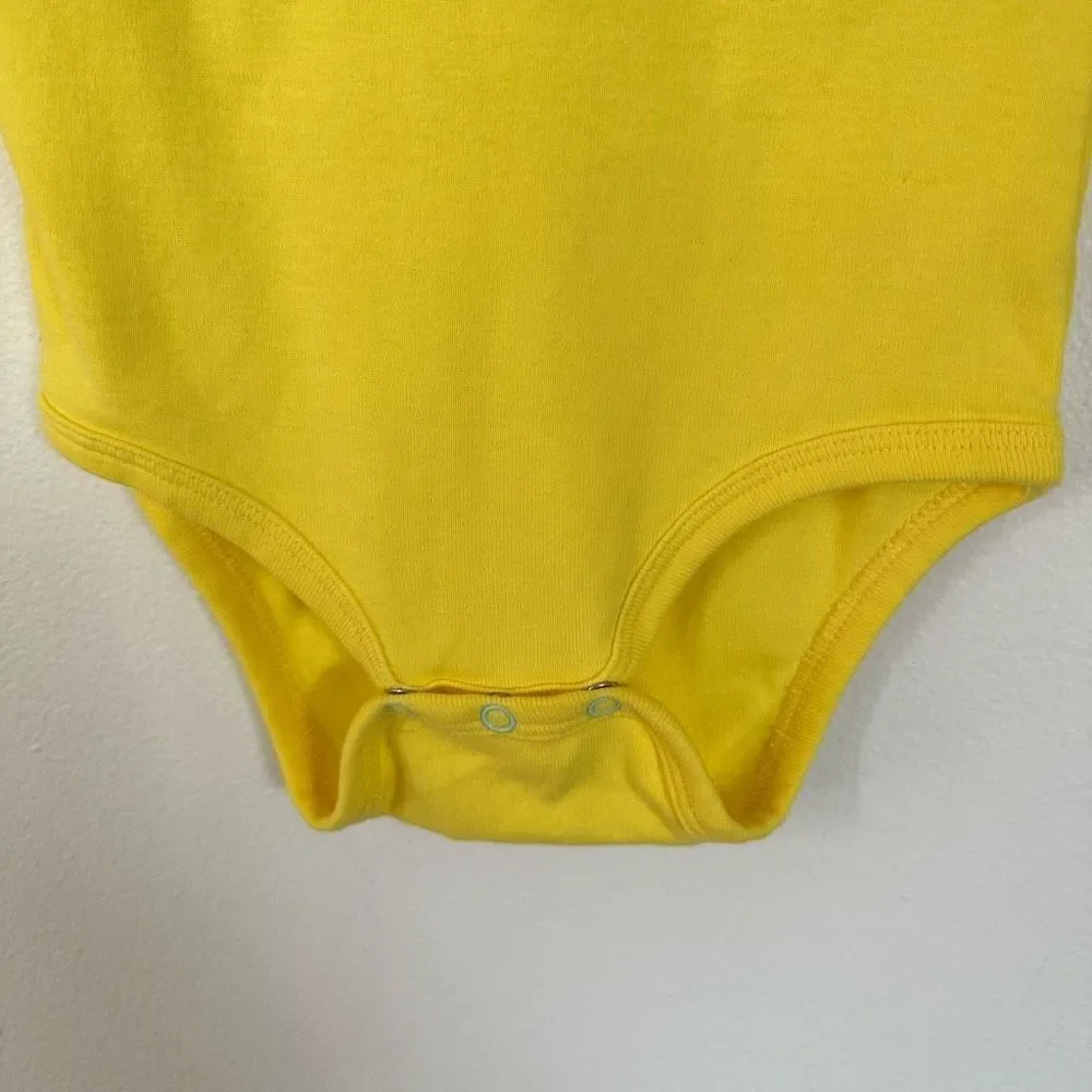 Primary Gender Neutral Baby Charlie Brown Handmade Yellow Long sleeve Onesie